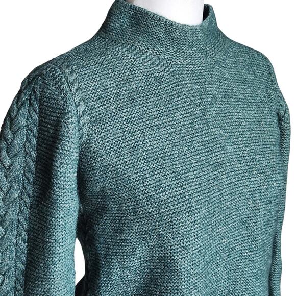 Aran Sweater Market Cable Knit Wool Blend Sweater | Made in Ireland | Women’s S - Picture 5 of 11